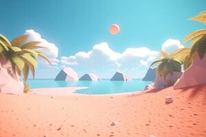 3D Render Summer Beachscape photo
