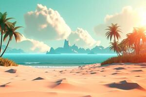 3D Render Summer Beachscape photo