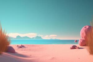 3D Render Summer Beachscape photo