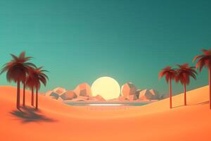 3D Render Summer Beachscape photo