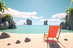 3D Render Summer Beachscape photo