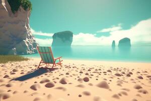 3D Render Summer Beachscape photo
