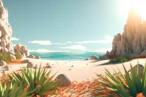 3D Render Summer Beachscape photo