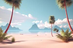 3D Render Summer Beachscape photo