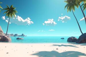 3D Render Beachscape Background photo