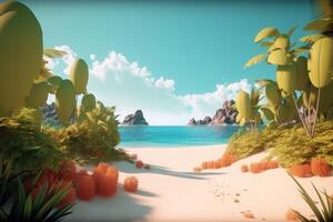 3D Render Beachscape Background photo