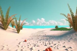 3D Render Beachscape Background Generative AI photo