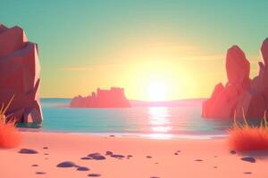 3D Render Beachscape Background photo