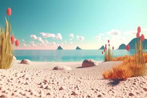 3D Render Beachscape Background photo