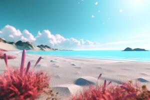 3D Render Beachscape Background Generative AI photo