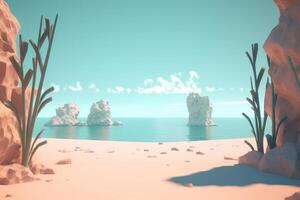 3D Render Beachscape Background photo