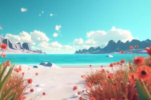 3D Render Beachscape Background photo