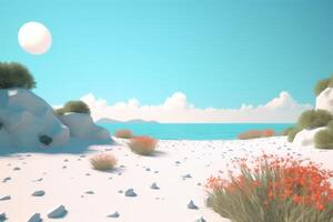 3D Render Beachscape Background photo