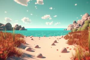 3D Render Beachscape Background photo