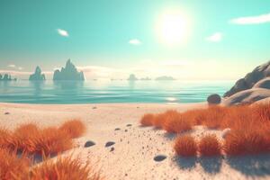 3D Render Beachscape Background Generative AI photo