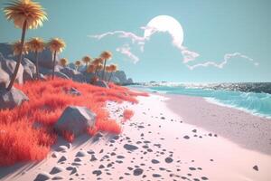 3D Render Beachscape Background photo