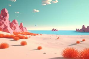 3D Render Beachscape Background photo