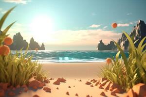 3D Render Beachscape Background photo