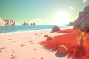 3D Render Beachscape Background photo