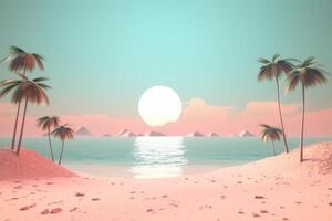 3D Render Beachscape Background Generative AI photo