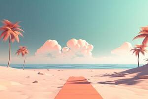 3D Render Beachscape Background photo