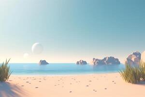 3D Render Beachscape Background photo