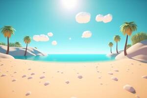 3D Render Beachscape Background Generative AI photo