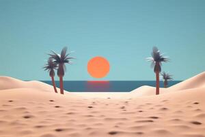 3D Render Beachscape Background photo