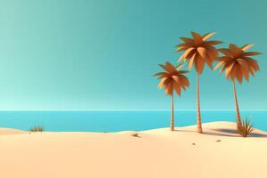 3D Render Beachscape Background Generative AI photo