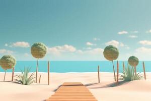 3D Render Beachscape Background photo
