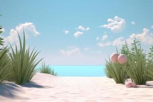 3D Render Beachscape Background photo