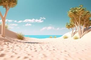 3D Render Beachscape Background photo
