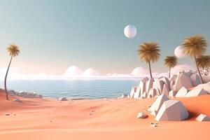 3D Render Beachscape Background photo