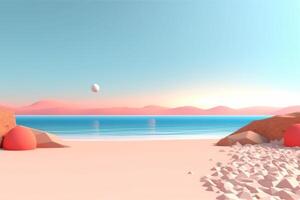 3D Render Beachscape Background photo