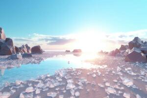 3D Render Beachscape Background photo