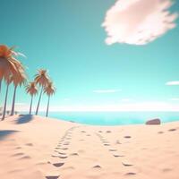 3D Render Beachscape Background Generative AI photo