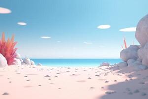 3D Render Beachscape Background photo