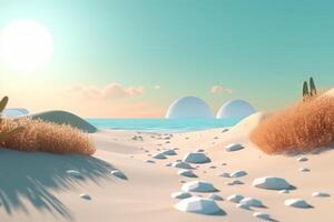 3D Render Beachscape Background photo