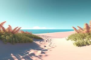 3D Render Beachscape Background Generative AI photo