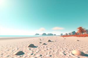 3D Render Beachscape Background Generative AI photo