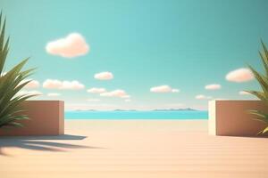 3D Render Beachscape Background photo