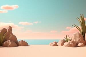 3D Render Beachscape Background photo