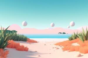 3D Render Beachscape Background photo
