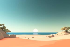 3D Render Beachscape Background photo