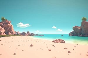 3D Render Beachscape Background Generative AI photo