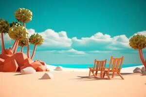 3D Render Beachscape Background photo