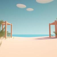 3D Render Beachscape Background photo