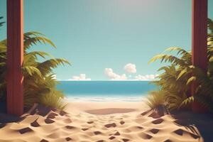 3D Render Beachscape Background Generative AI photo