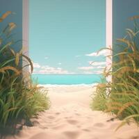 3D Render Beachscape Background photo