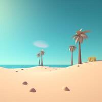 3D Render Beachscape Background photo